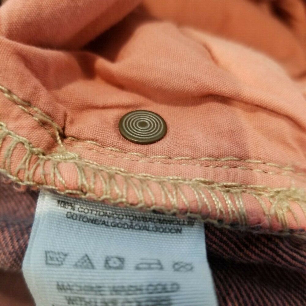 Free People Womens Distressed Destroyed Denim Jean Short Size W 26 Pink 5-Pocket - Picture 5 of 8